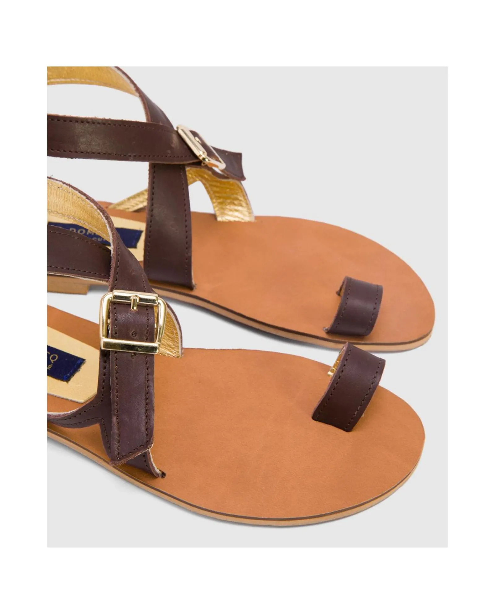 Zapatos Planos*Cuplé Sandalia Las Negras Napa Marron
