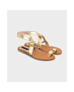 Zapatos Planos*Cuplé Sandalia Las Negras Napa Oro