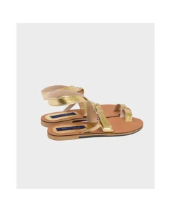Zapatos Planos*Cuplé Sandalia Las Negras Napa Oro