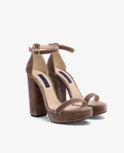 Special Prices*Cuplé Sandalia Malaga Terciopelo Beig