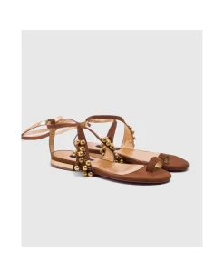 Zapatos Planos*Cuplé Sandalia Ronda Plana Ultrasuede Cuero