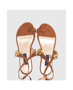 Zapatos Planos*Cuplé Sandalia Ronda Plana Ultrasuede Cuero