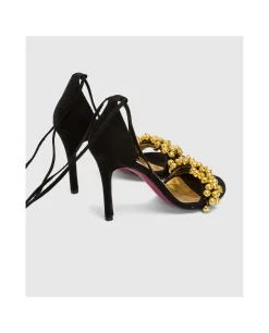 Zapatos Tacón*Cuplé Sandalia Ronda Tacón Ultrasuede Negro
