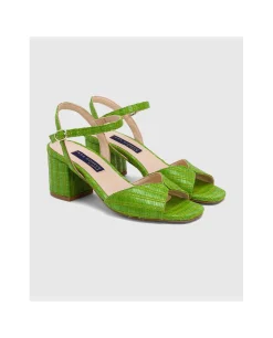 Zapatos Tacón*Cuplé Sandalia Sanlucar Rafia Verde