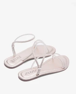 Sandalias*Cuplé Sandalia Strass Cuentas Plata
