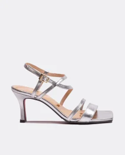 Sandalias*Cuplé Sandalia Tiras Tecnopiel Metalizado Plata