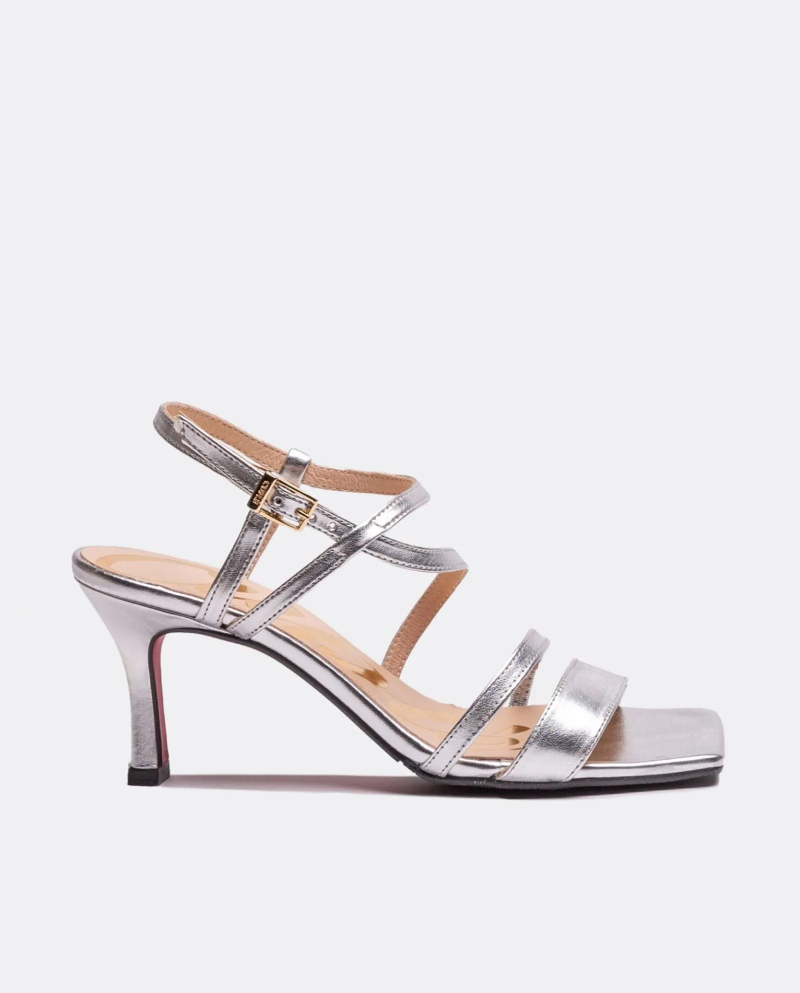 Sandalias*Cuplé Sandalia Tiras Tecnopiel Metalizado Plata