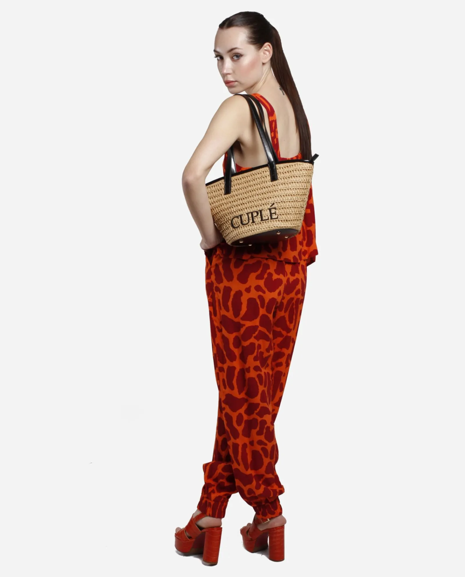 Camisas Y Tops*Cuplé Top Botones Crep Estampado Jirafa