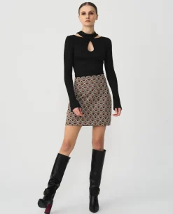 Camisas Y Tops*Cuplé Top Escote Lagrima Punto Negro
