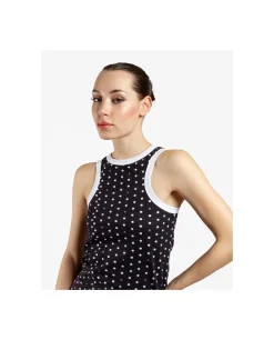 Camisas Y Tops*Cuplé Top Halter Punto Lunares Blanco Negro