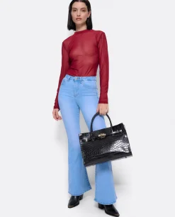 Camisas Y Tops*Cuplé Top Tul Burdeos