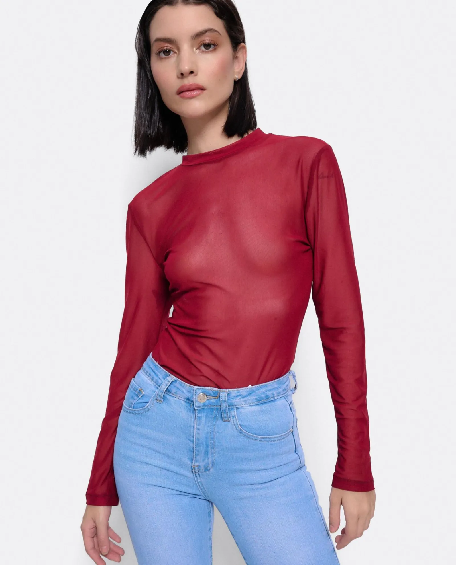 Camisas Y Tops*Cuplé Top Tul Burdeos