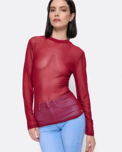 Camisas Y Tops*Cuplé Top Tul Burdeos