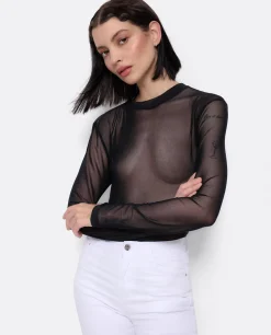 Camisas Y Tops*Cuplé Top Tul Negro