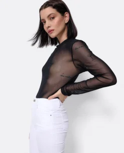 Camisas Y Tops*Cuplé Top Tul Negro