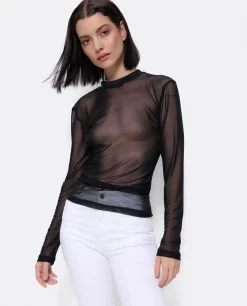 Camisas Y Tops*Cuplé Top Tul Negro