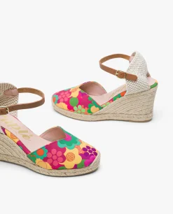Cuñas*Cuplé Valenciana Pico Tejido Estampado Flores