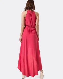 Vestidos*Cuplé Vestido Asimetrico Cola Punto Circular Coral