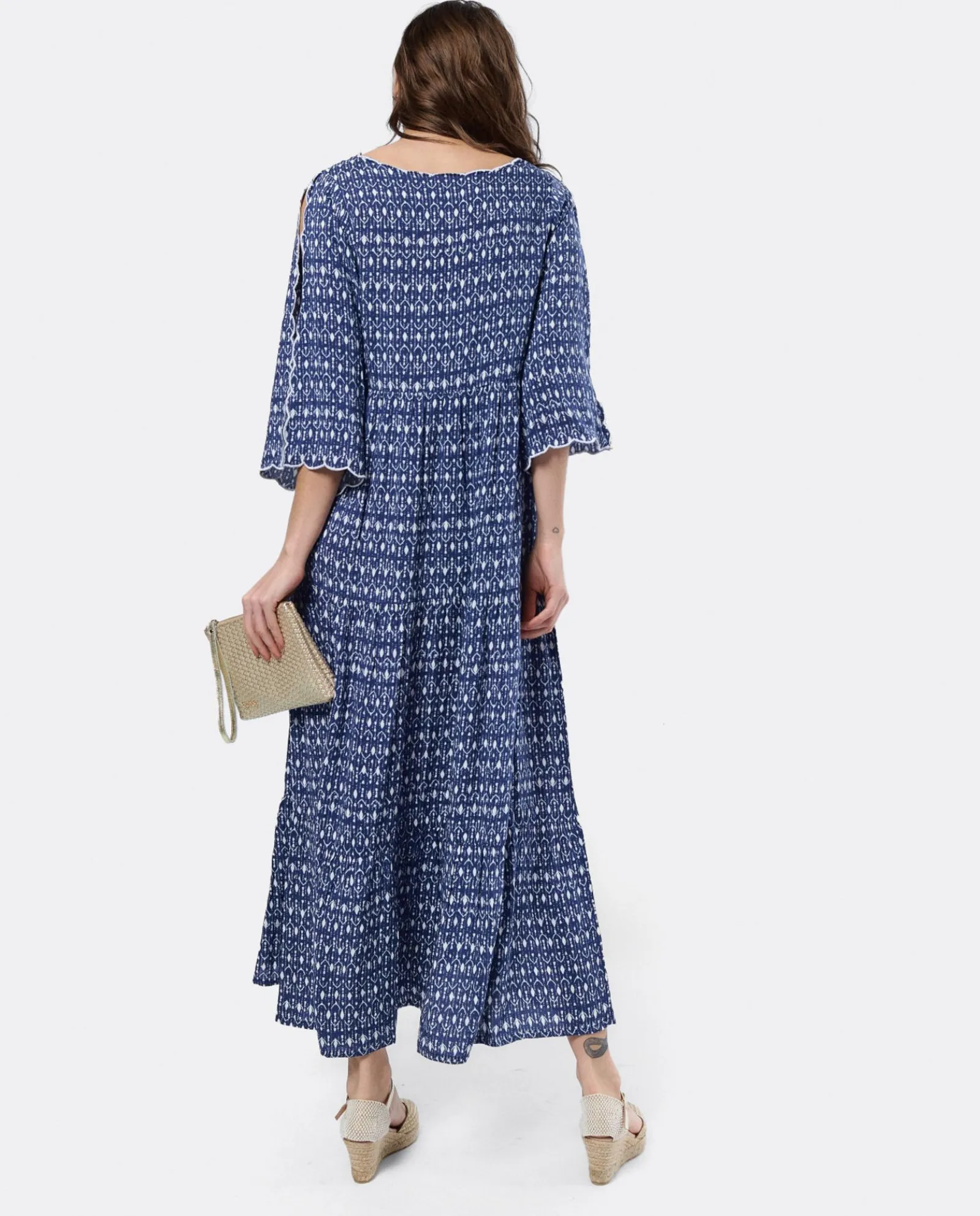 Vestidos*Cuplé Vestido Boho Viscosa Geometrico Azul