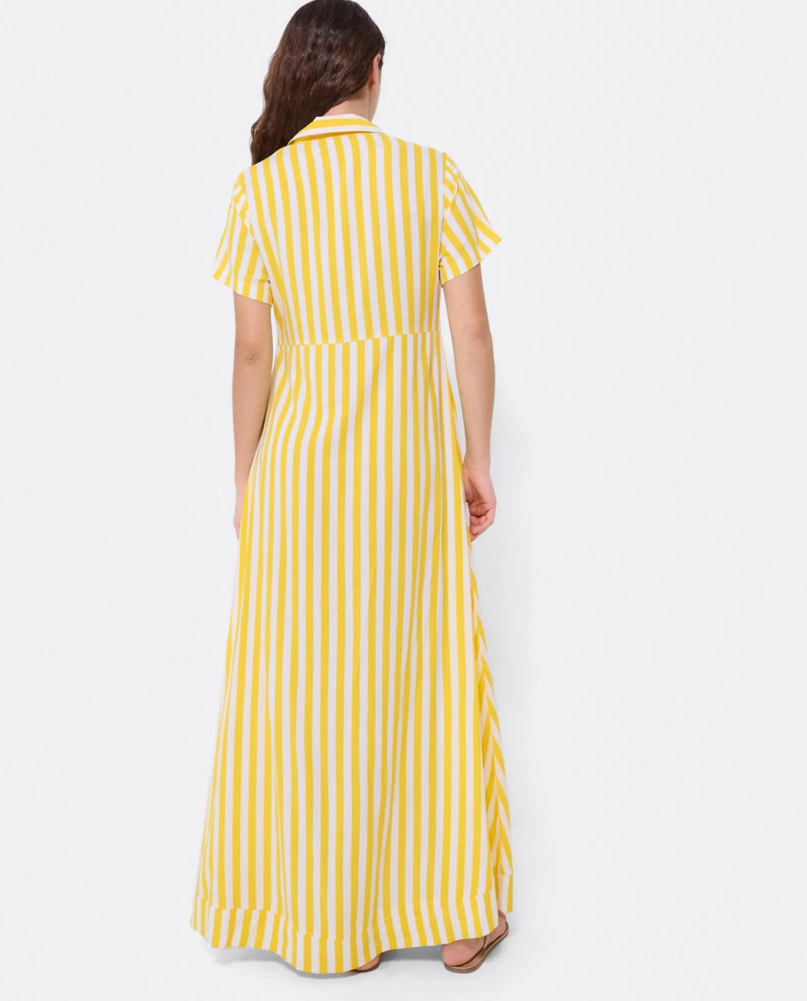 Vestidos*Cuplé Vestido Camisero Largo Viscosa Amarillo