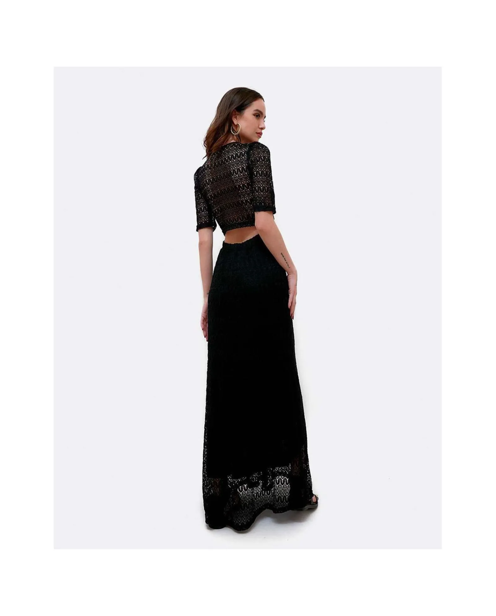 Vestidos*Cuplé Vestido Escote Aro Punto Negro