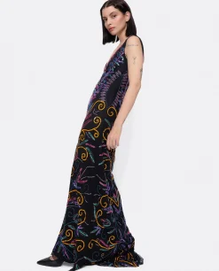 Vestidos*Cuplé Vestido Etnico Textil Cuentas Multicolor