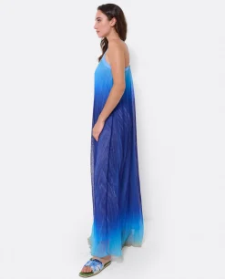 Vestidos*Cuplé Vestido Largo Tirantes Bambula Azul