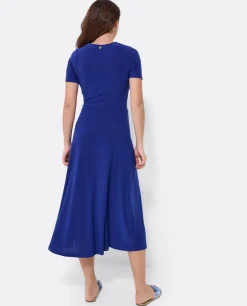 Vestidos*Cuplé Vestido Manga Corta Nudo Delantero Punto Marino