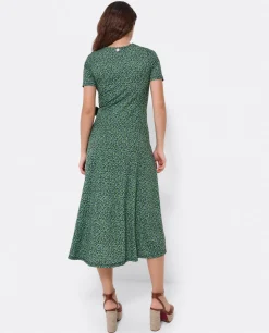 Vestidos*Cuplé Vestido Manga Corta Nudo Delantero Punto Leopardo