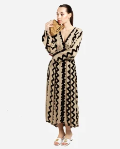 Vestidos*Cuplé Vestido Midi Botones Crep Beig