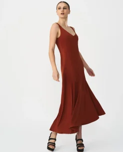 Vestidos*Cuplé Vestido Midi Punto Naranja