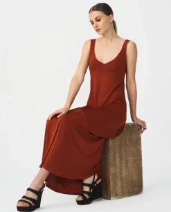 Vestidos*Cuplé Vestido Midi Punto Naranja
