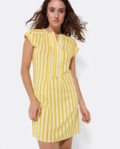 Vestidos*Cuplé Vestido Mini Boho Viscosa Amarillo