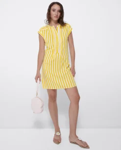Vestidos*Cuplé Vestido Mini Boho Viscosa Amarillo