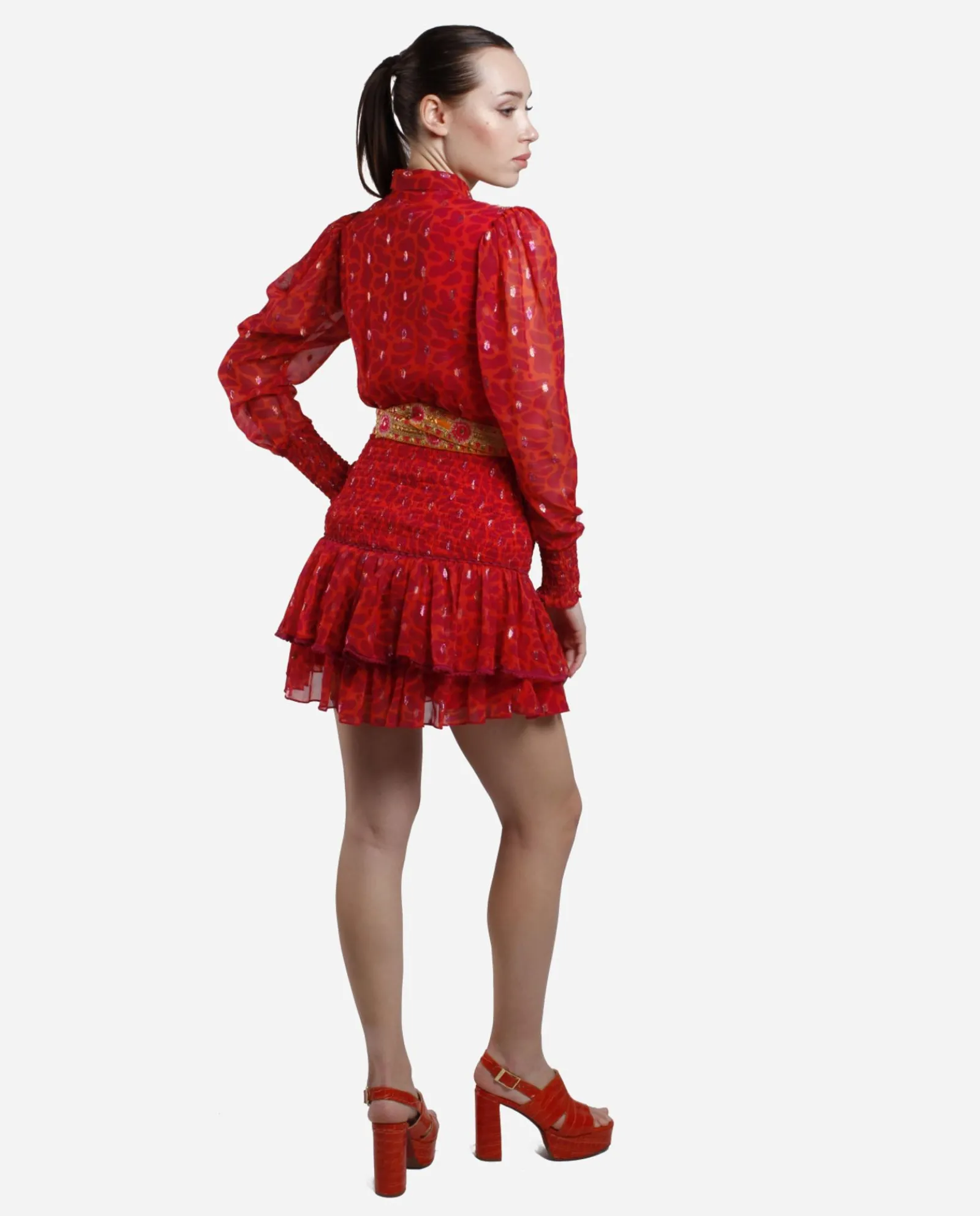 Vestidos*Cuplé Vestido Mini Canesu Gasa Estampado Jirafa