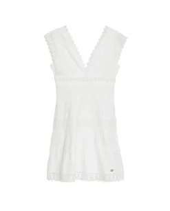 Vestidos*Cuplé Vestido Mini Encaje Popelin Blanco
