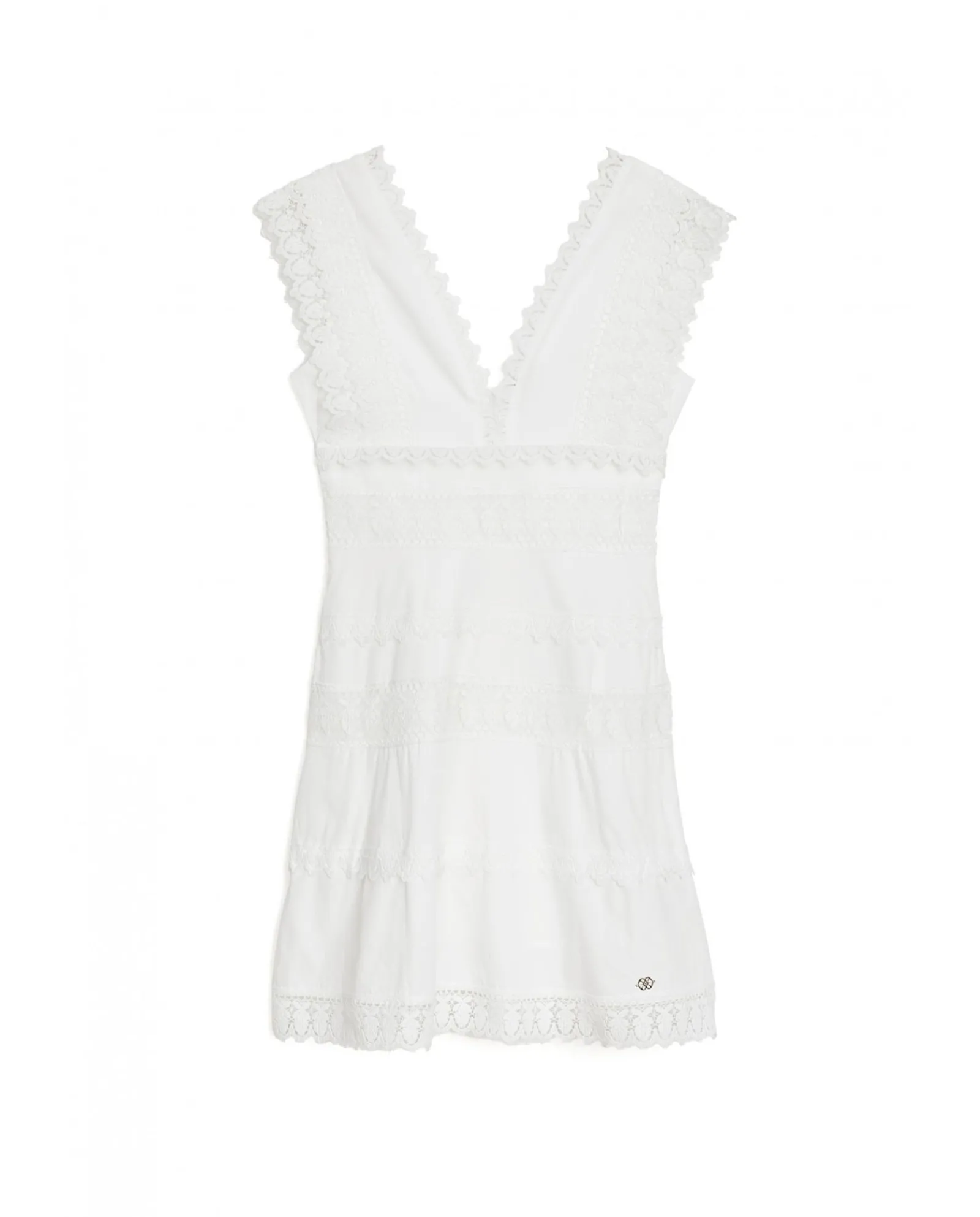 Vestidos*Cuplé Vestido Mini Encaje Popelin Blanco
