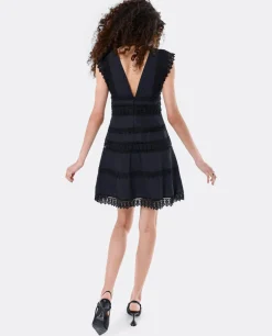 Vestidos*Cuplé Vestido Mini Encaje Popelin Negro