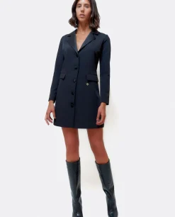 Vestidos*Cuplé Vestido Smoking Crep Negro