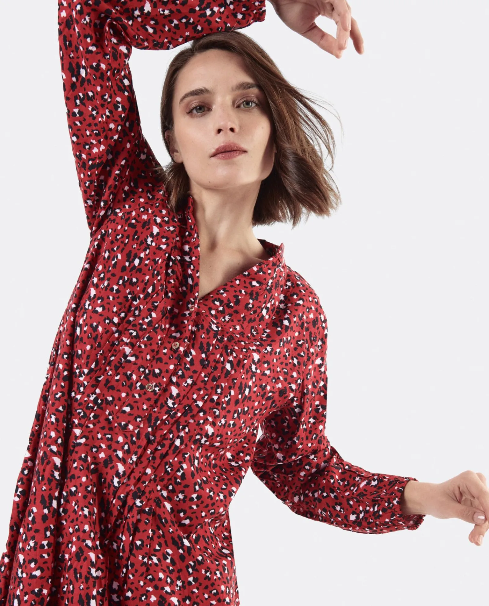 Vestidos*Cuplé Vestido Textil Leopardo Rojo