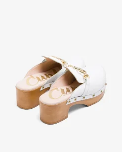 Zuecos*Cuplé Zueco Adorno Napa Blanco
